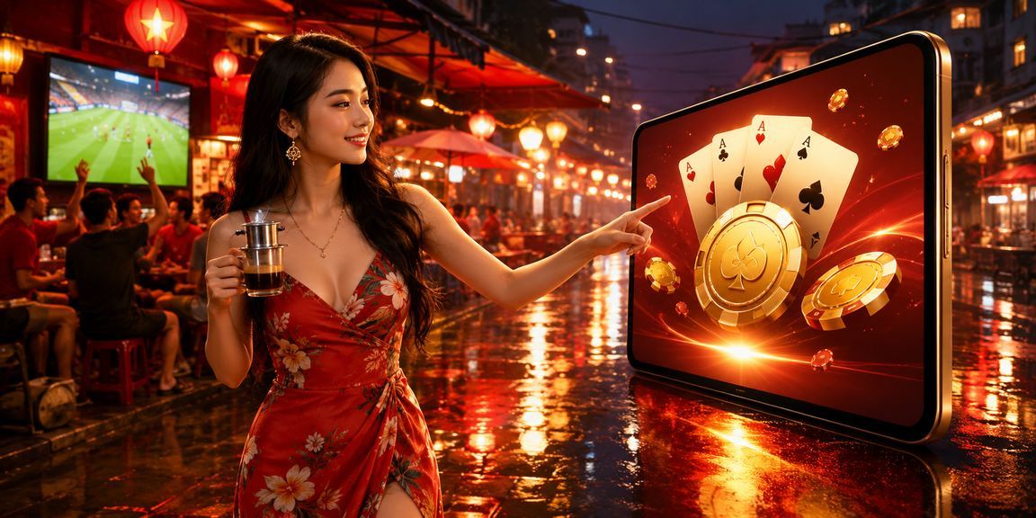 Các phụ nữ Việt Nam chơi bài tại Hà Nội với khung cảnh cà phê truyền thống
